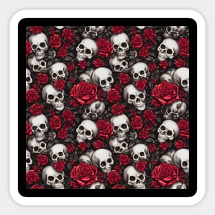 Rose And Skull Pattern Sticker